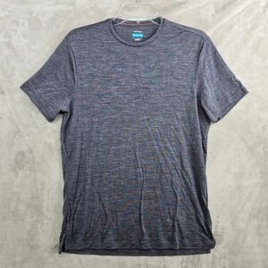 Icebreaker 125 Cool Lite Sphere Mens Medium Merino Wool Blend T-Shirt Navy NEW